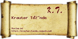 Krauter Tünde névjegykártya